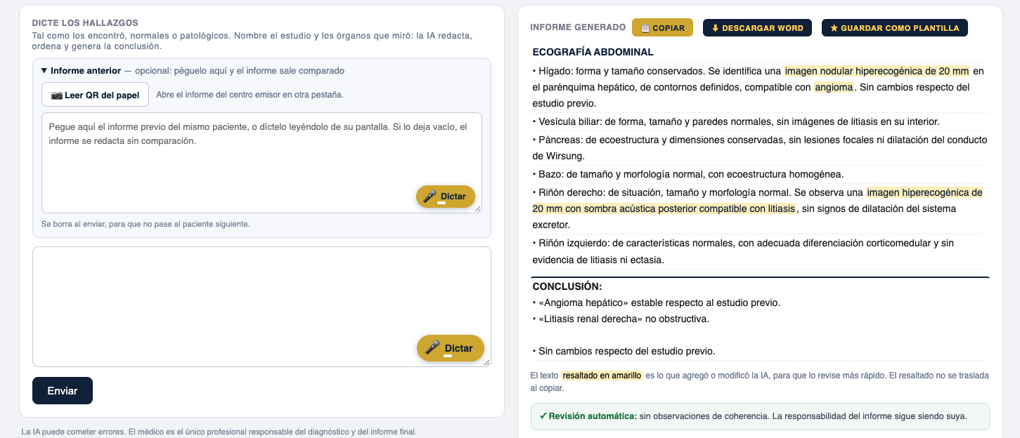 Informe comparativo con estudios anteriores en ImagingXpert